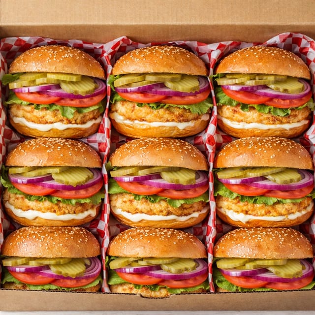9 Crispy Chicken Sandwiches.