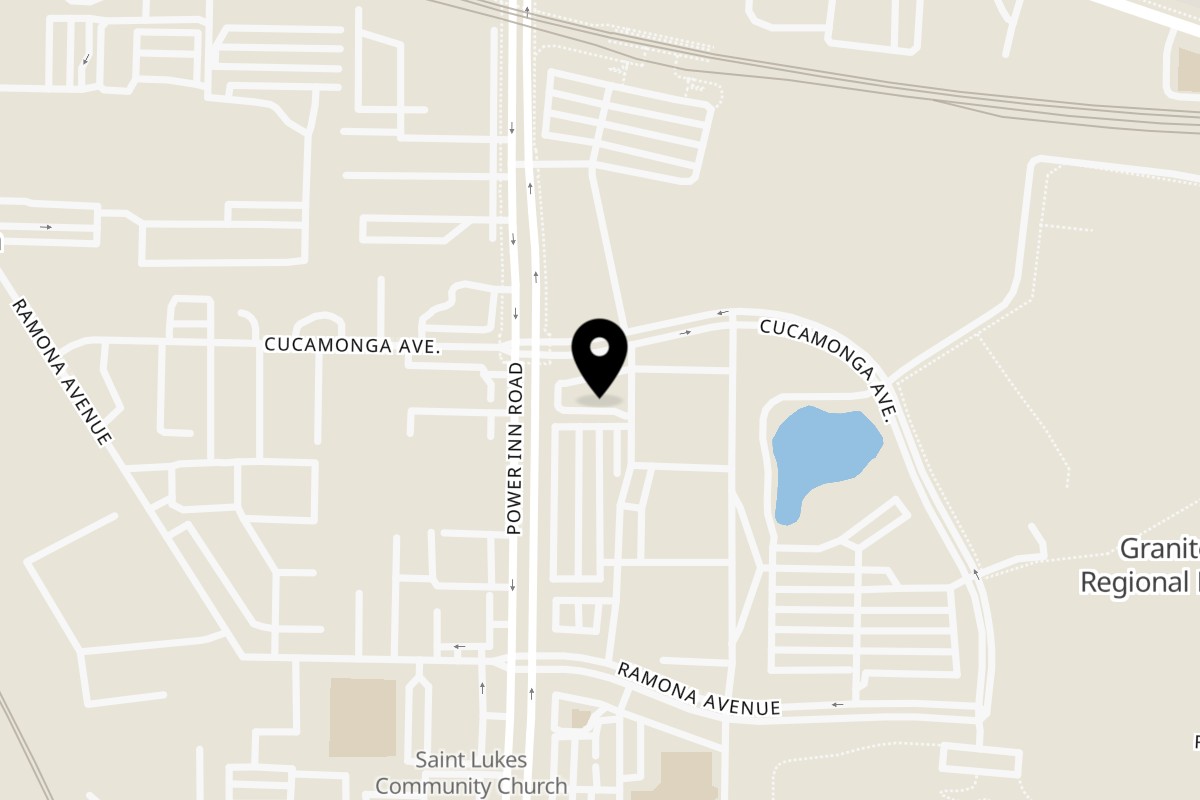 Map showing the location of Chick-N-Guys on 3311 Power Inn Rd in Sacramento